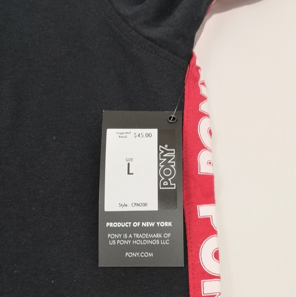 NWT Pony Bqsic Casual tee t-shirt black - Picture 5 of 7